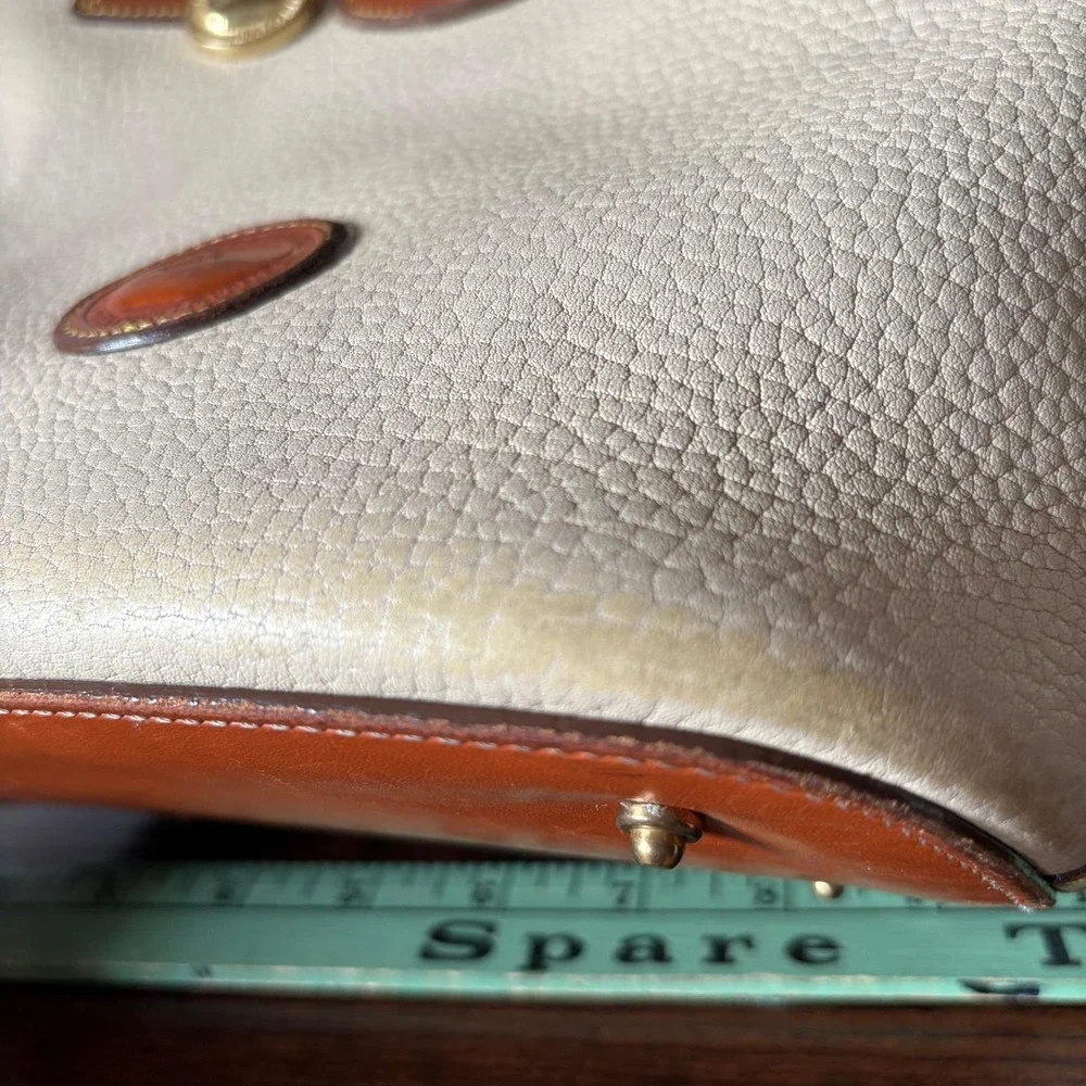 Vintage Dooney & Bourke AWL Pebble Leather Tote Bone Tan‎ Duck Bag - Picture 5 of 16